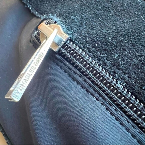 Charles by Charles David Black Suede Wedge Heeled Boots Women’s Size 7 - Picture 6 of 16